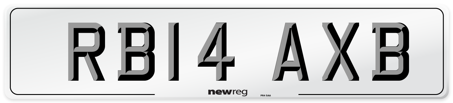 RB14 AXB Number Plate from New Reg